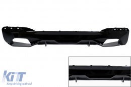 Rear Bumper Valance Diffuser suitable for BMW 5 Series G30 G38 G31 (2016-2019) 540 M Design Black & Carbon Look - RDBMG30MPCFWT