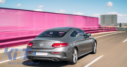 Rear Bumper Valance Diffuser suitable for Mercedes C-Class C205 A205 Coupe Cabriolet (2014-2019) C63 Design-image-6032867
