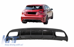 Rear Bumper Valance Diffuser suitable for Mercedes W176 A-Class (2013-2018) A45 Facelift Design Carbon Look - RDMBW176FCF