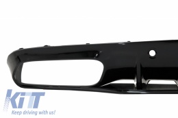 Rear Bumper Valance Diffuser suitable for Mercedes C-Class C205 A205 Coupe Cabriolet (2014-2019) Facelift C63S Design Silver Tips-image-6056304