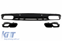 Rear Bumper Valance Diffuser suitable for Mercedes C-Class C205 A205 Coupe Cabriolet (2014-2019) Facelift C63S Design All Black - RDMBC205C63FB