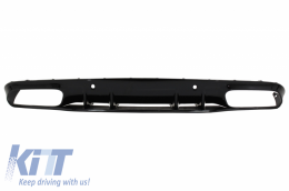 Rear Bumper Valance Diffuser suitable for Mercedes C-Class C205 A205 Coupe Cabriolet (2014-2019) Facelift C63S Design All Black-image-6055152