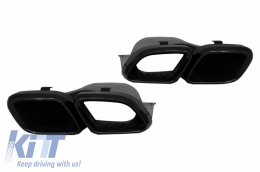 Rear Bumper Valance Diffuser suitable for Mercedes C-Class C205 A205 Coupe Cabriolet (2014-2019) Facelift C63S Design All Black-image-6055162