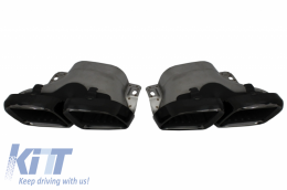 Rear Bumper Valance Diffuser suitable for Mercedes C-Class C205 A205 Coupe Cabriolet (2014-2019) Facelift C63S Design All Black-image-6055163