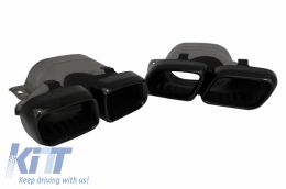 Rear Bumper Valance Diffuser suitable for Mercedes C-Class C205 A205 Coupe Cabriolet (2014-2019) Facelift C63S Design All Black-image-6055164