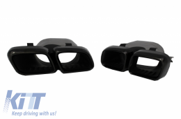 Rear Bumper Valance Diffuser suitable for Mercedes C-Class C205 A205 Coupe Cabriolet (2014-2019) Facelift C63S Design All Black-image-6055165
