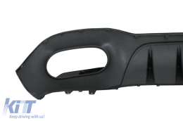 Rear Bumper Valance Diffuser suitable for Mercedes A-Class W177 Hatchback (2018-Up) Chrome Exhaust Muffler Tips-image-6070804