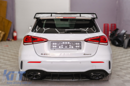 Rear Bumper Valance Diffuser suitable for Mercedes A-Class W177 Hatchback (2018-Up) Black Exhaust Muffler Tips-image-6106857