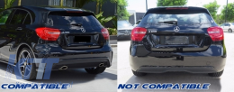 Rear Bumper Valance Diffuser suitable for Mercedes A-Class W176 (2013-2018) A45 Facelift Design Carbon Film-image-6227959