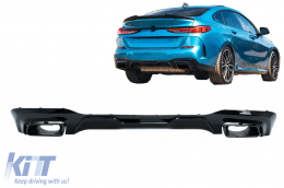 Rear Bumper Valance Diffuser with Black Exhaust Tips suitable for BMW 2 Series F44 Gran Coupé (2020-up) M235I Design - RDBMF44MB