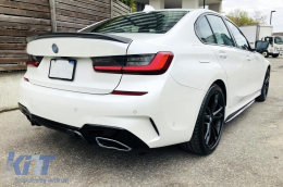 Rear Bumper Valance Diffuser With Chrome Exhaust Tips suitable for BMW 3 Series G20 G28 Sedan G21 Touring (2018-2022) M340i M Look-image-6096968