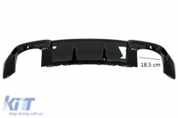 Rear Bumper Valance Diffuser with Complete Exhaust System suitable for Audi A3 8V Facelift (2016-2019) Sedan Cabrio RS3 Design only S-line Bumper Piano Black-image-6084963