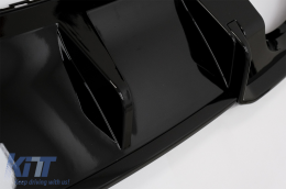 Rear Bumper Valance Diffuser with Complete Exhaust System suitable for Audi A3 8V Facelift (2016-2019) Sedan Cabrio RS3 Design only S-line Bumper Piano Black-image-6084965