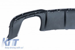 Rear Bumper Valance Diffuser with Exhaust Muffler Tips suitable for Audi A3 8V Facelift (2016-2019) S-Line Bumper Sedan Convertible S3 Design-image-6042576