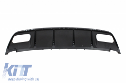 Rear Bumper Valance Diffuser with Exhaust Muffler Tips suitable for Mercedes A-Class W176 Facelift (2015-2018) A45 Design Red Edition-image-6046626