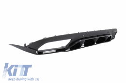 Rear Bumper Valance Diffuser with Exhaust Muffler Tips suitable for Mercedes C-Class C205 A205 Coupe Cabriolet (2014-2019) C63 Edition 1 Design Black-image-6047307