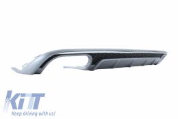 Rear Bumper Valance Diffuser with Exhaust Muffler Tips suitable for Audi A6 4G Facelift (2015-2018) Sedan Limousine S6 Design-image-6047630
