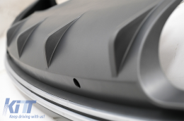 Rear Bumper Valance Diffuser with Exhaust Muffler Tips suitable for Audi Q5 8R (2009-2016) Platinum Grey Chrome-image-6076799
