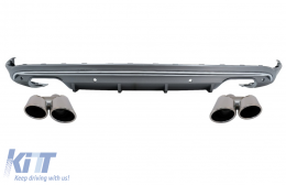 image-24-Rear Bumper Valance Diffuser with Exhaust Muffler Tips suitable for Audi Q5 8R (2009-2016) Platinum Grey Chrome