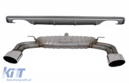 image-40-Rear Bumper Valance Diffuser with Exhaust System suitable for Audi A3 8V Sedan (2012-2015) S3 Design only for Standard Bumper