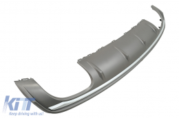 Rear Bumper Valance Diffuser with Exhaust System suitable for Audi A3 8V Sedan (2012-2015) S3 Design only for Standard Bumper-image-6074546