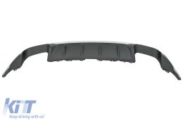Rear Bumper Valance Diffuser with Exhaust System Black suitable for Audi A3 8V Facelift Hatchback Sportback (2016-2019) Standard Bumper (SE) S3 Design-image-6077807