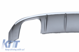 Rear Bumper Valance Diffuser with Exhaust System Piano Black suitable for Audi A3 8V Facelift Sedan Convertible (2016-2019) S3 Design only for S-Line Bumper-image-6077856