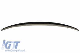 Rear Bumper Valance Diffuser with Exhaust Tips and Trunk Spoiler Piano Black suitable for Audi A4 B8 Sedan Facelift (2012-2015)-image-6058285