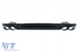 image-43-Rear Bumper Valance Diffuser with Exhaust Tips suitable for Audi A6 C8 4K Avant Sedan (2018-up) S6 Design Piano Black