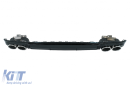 Rear Bumper Valance Diffuser with Exhaust Tips suitable for Audi A6 C8 4K Avant Sedan (2018-up) S6 Design-image-6076090