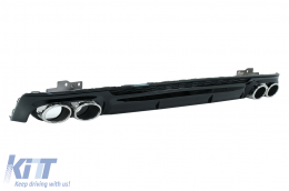 Rear Bumper Valance Diffuser with Exhaust Tips suitable for Audi A6 C8 4K Avant Sedan (2018-up) S6 Design-image-6076091