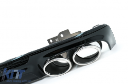 Rear Bumper Valance Diffuser with Exhaust Tips suitable for Audi A6 C8 4K Avant Sedan (2018-up) S6 Design-image-6076094