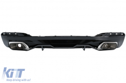 image-79-Rear Bumper Valance Diffuser With Exhaust Tips suitable for BMW 5 Series G30 G38 (2016-2019) 540 M Performance Design Carbon Look