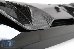 Rear Bumper Valance Diffuser With Exhaust Tips suitable for BMW 5 Series G30 G38 (2016-2019) 540 M Performance Design Carbon Look-image-6076825