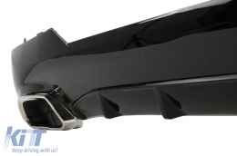Rear Bumper Valance Diffuser With Exhaust Tips suitable for BMW 4 Series G22 G23 M Sport (2020-up) M440i Design Chrome-image-6094366