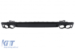 image-65-Rear Bumper Valance Diffuser with Exhaust Tips suitable for Audi A6 C8 4K Avant Sedan S-Line (2018-2022) S6 Design Black