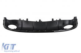 Rear Bumper Valance Diffuser with Exhaust Tips suitable for Audi A7 4G Facelift (2015-2017) only for S7 S-Line RS7 Design Black-image-6276080