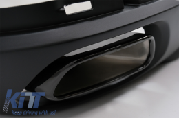 Rear Bumper Valance Diffuser with Square Exhaust Tips suitable for BMW X5 F15 (2013-2018) M-Tech V8 Design For Standard Rear Bumper Dark Grey Edition-image-6056936