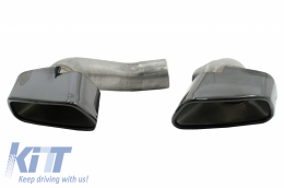 Rear Bumper Valance Diffuser with Square Exhaust Tips suitable for BMW X5 F15 (2013-2018) M-Tech V8 Design For Standard Rear Bumper Dark Grey Edition-image-6056941
