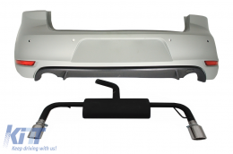 Rear Bumper with Complete Exhaust System suitable for VW Golf 6 VI (2008-2012) GTI Design - CORBVWG6GTIES
