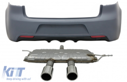 Rear Bumper with Complete Exhaust System suitable for VW Golf VI 6 (2008-2013) R20 Design - CORBVWG6R20ES