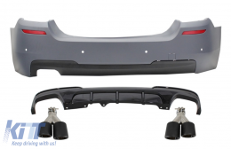 Rear Bumper with Diffuser and Dual Twin Exhaust Tips Carbon suitable for BMW 5 Series F10 (2011-2017) M-Performance Design