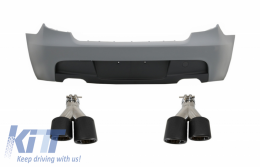 image-38-Rear Bumper with Dual Twin Exhaust Muffler Tips Carbon Fiber suitable for BMW Series 1 E81 E87 Hatchback (2004-2011) M-Technik M Sport Design Without PDC