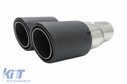 Rear Bumper with Exhaust Muffler Tip Matte Carbon Fiber Inlet 5.8 cm Left Side suitable for BMW 3 Series E46 4D Sedan (1998-2004) M-Technik Design-image-6081019
