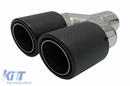 Rear Bumper with Exhaust Muffler Tip Matte Carbon Fiber suitable for BMW 5 Series E61 Touring (2003-2007) M-Technik M-tech Sport Design-image-6081215