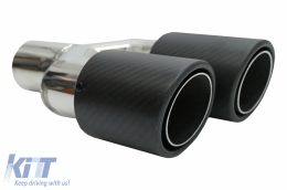 Rear Bumper with Exhaust Muffler Tip Matte Carbon Fiber suitable for BMW 5 Series E61 Touring (2003-2007) M-Technik M-tech Sport Design-image-6081217
