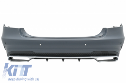 Rear Bumper with Exhaust Muffler Tips Black Edition suitable for Mercedes E-Class W212 Facelift (2013-2016) E63 Design-image-6039831