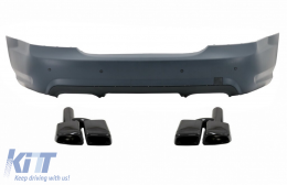 image-9-Rear Bumper with Exhaust Muffler Tips Black suitable for Mercedes S-Class W221 (2005-2010) S65 Design