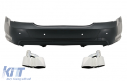 Rear Bumper with Exhaust Muffler Tips Chrome suitable for Mercedes S-Class W221 (2005-2013) S65 Design