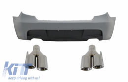 image-40-Rear Bumper with Exhaust Muffler Tips Quad suitable for BMW Series 1 E81 E87 Hatchback (2004-2011) M-Technik M Sport Design Without PDC